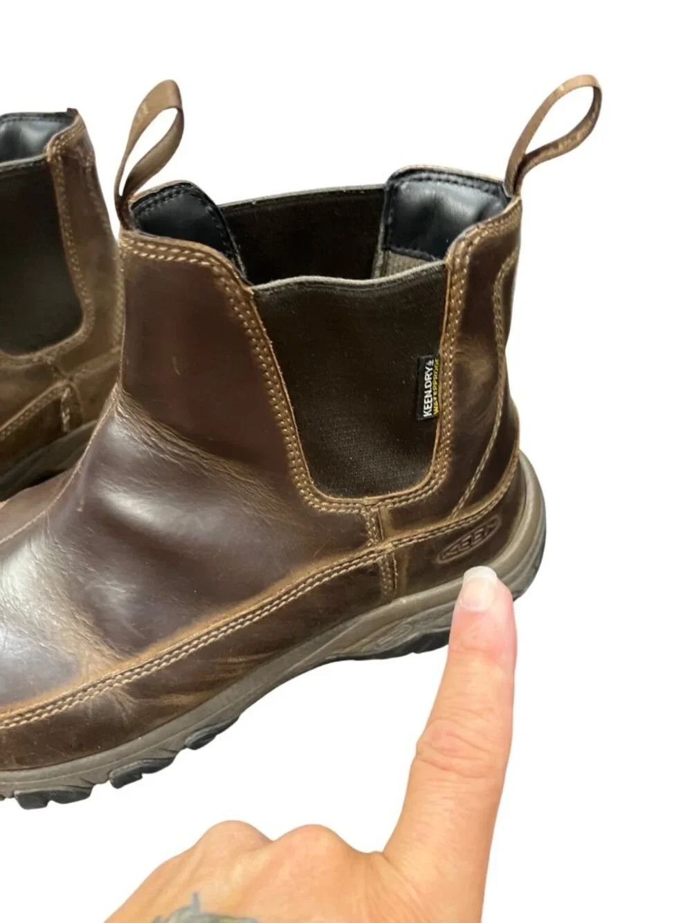 keen warm mens brown leather waterproof thermal ankle boos sz 8.5 SKU 10-794